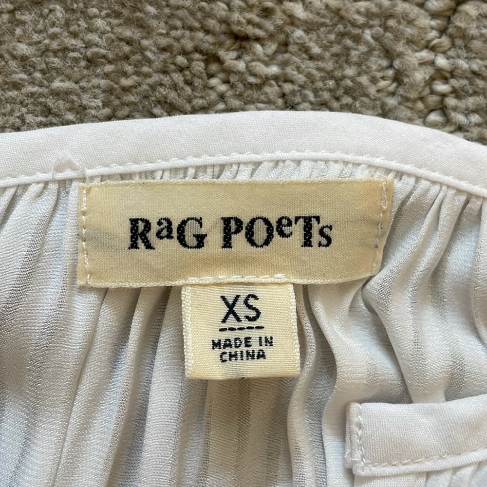 Rag Poets white blouse sz XS - Picture 4 of 6